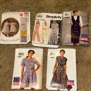 1994-1995 McCalls/simplicity/butterick sewing patterns 5pc lot